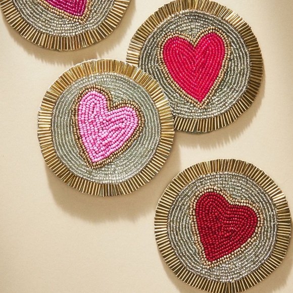 ♥️Joanna Buchanan Beaded Heart Coasters - Picture 7 of 13
